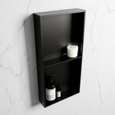 MONDIAZ EASY Niche 59.5x29.5cm in solid surface colour Urban | Urban. 2 compartments suitable for recessed or surface mounting