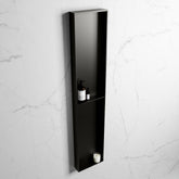 MONDIAZ EASY Niche 89.5x29.5cm in solid surface Urban color | Urban. 2 compartments suitable for recessed or surface mounting