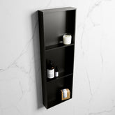 MONDIAZ EASY Niche 89.5x29.5cm in solid surface colour Urban | Urban. 3 compartments suitable for recess or surface mounting