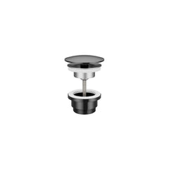 Hotbath Cobber P708 niet-afsluitbare plug - Gepolijst Zwart PVD