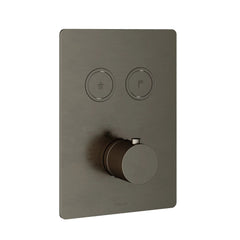 Hotbath Cobber PB009QEXT afbouwdeel voor inbouw thermostaat met 2 pushbuttons - Verouderd IJzer