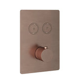 Hotbath Cobber PB009Q inbouwthermostaat met 2 pushbuttons Geborsteld Koper PVD