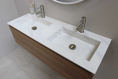 Ink Pitch meubelwastafel links 100x45cm keramische slab - 1 kraangat - Statuario - 0210493