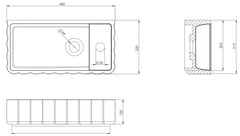 Riho Catching Waves fontein - solid surface - met kraangat - links/rechts - mat wit