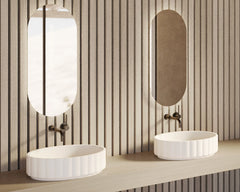 Riho Catching Waves waskom - solid surface - Mat wit - 55.9x38.8x10.9cm