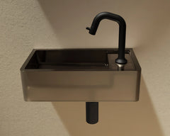 Riho Frosted fontein - solid surface - met kraangat - links/rechts