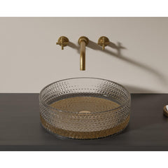 Riho Glamour Waskom - 35.5x35.5x11cm - glas - Smoke/Goud