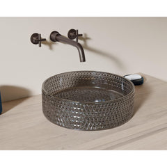 Riho Glamour Waskom - 35.5x35.5x11cm - glas - Smoke/Goud