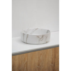 Riho Marmic Waskom - Keramiek - marmer - mat wit/ mat zwart