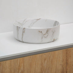Riho Marmic Waskom - Keramiek - marmer - mat wit/ mat zwart
