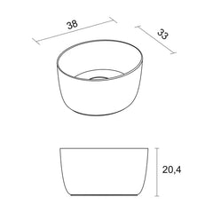 Riho Oval waskom - solid surface - 38x33x20.4cm