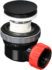 MONDIAZ Ruimte besparende click sifon 6,7cm hoog rond Black Messing