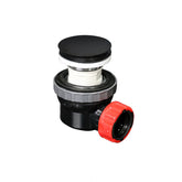 MONDIAZ Ruimte besparende click sifon 6,7cm hoog rond Black Messing