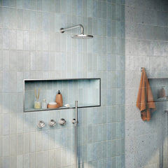 Hotbath Archie IBS33 inbouw doucheset RVS 316 - Staaf handdouche - 30cm hoofddouche (1,5cm) - Wandarm - Geborsteld Gunmetal PVD
