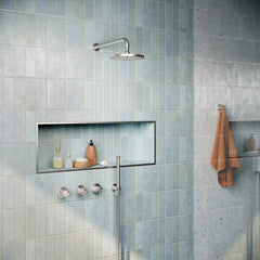 Hotbath Archie IBS33 inbouw doucheset RVS 316 - Staaf handdouche - 20cm hoofddouche (0,8cm) - Plafondbuis 30cm - Geborsteld Koper PVD