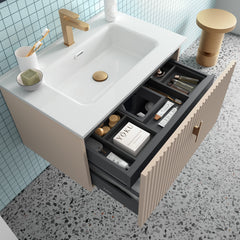 Aurélia RIRI onderkast + wastafel keramiek glans wit 1 Lade en binnenlade- Macchiato