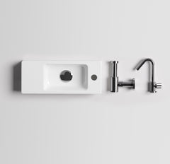 Clou InBe fonteinset Keramiek Wit (incl. Kraan Afvoerplug en Sifon)