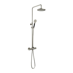 Hotbath Cobber SDS9 thermostatische stortdoucheset - ronde handdouche - 25cm hoofddouche - Geborsteld Nikkel