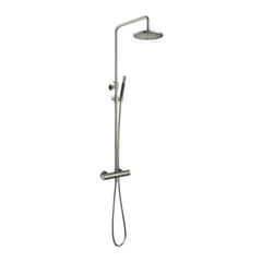 Hotbath Cobber SDS9 thermostatische stortdoucheset - ronde handdouche - 20cm hoofddouche - Geborsteld Nikkel