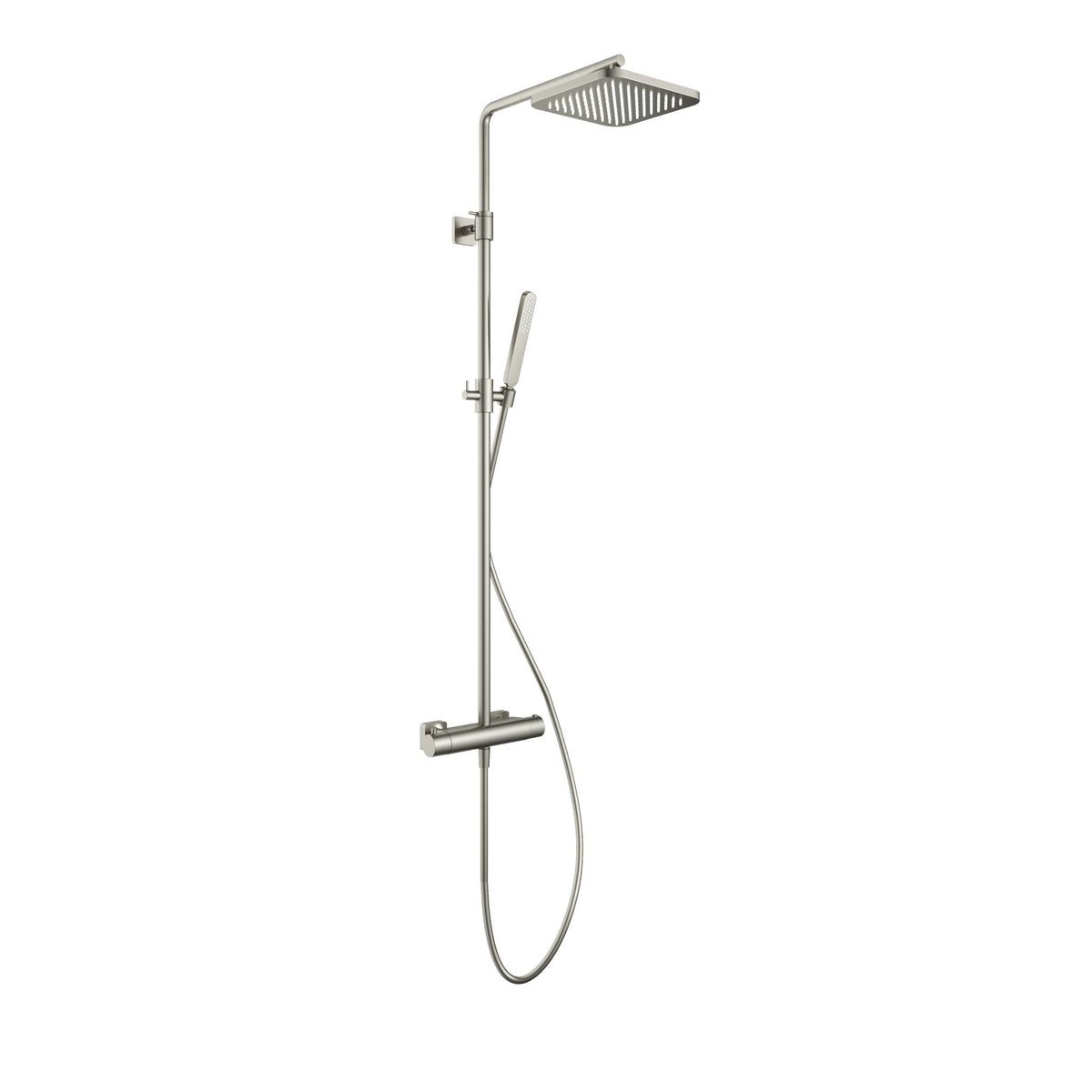 Hotbath Gal SDSGL9 thermostatische stortdoucheset - hoofddouche 22x22cm - Geborsteld Nikkel