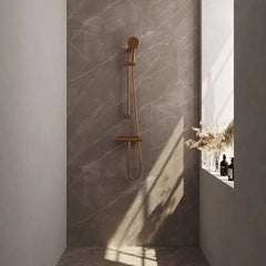 Brauer Copper Edition opbouw glijstangset met ronde handdouche - Geborsteld koper PVD