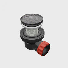 MONDIAZ Ruimte besparende click sifon 6,7cm hoog Solid surface rond Lava