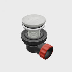 MONDIAZ Ruimte besparende click sifon 6,7cm hoog Solid surface rond Opalo