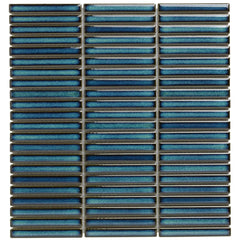 The Mosaic Factory Sevilla mini vinger mozaïek tegels m- kit-kat - 28x31 - azuurblauw