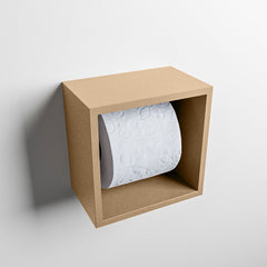 MONDIAZ EASY Toiletrolhouder CUBE 160 solid surface 16x16cm kleur Oro. Geschikt voor op en inbouw.