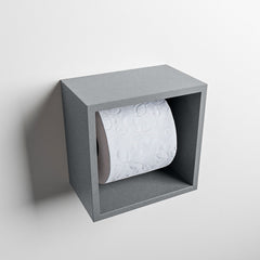 MONDIAZ EASY Toiletrolhouder CUBE 160 solid surface 16x16cm kleur Plata. Geschikt voor op en inbouw.