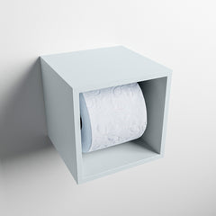 MONDIAZ EASY Toiletrolhouder CUBE 160 solid surface 16x16cm kleur Clay. Geschikt voor op en inbouw.