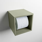 MONDIAZ EASY Toiletrolhouder CUBE 160 solid surface 16x16cm kleur Army. Geschikt voor op en inbouw.