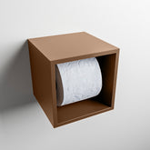 MONDIAZ EASY Toiletrolhouder CUBE 160 solid surface 16x16cm kleur Rust. Geschikt voor op en inbouw.