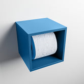 MONDIAZ EASY Toiletrolhouder CUBE 160 solid surface 16x16cm kleur Jeans. Geschikt voor op en inbouw.