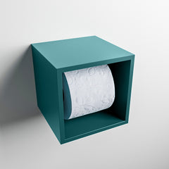 MONDIAZ EASY Toiletrolhouder CUBE 160 solid surface 16x16cm kleur Smag. Geschikt voor op en inbouw.