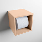 MONDIAZ EASY Toiletrolhouder CUBE 160 solid surface 16x16cm kleur Rosee. Geschikt voor op en inbouw.