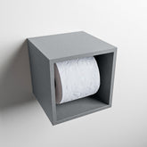 MONDIAZ EASY Toiletrolhouder CUBE 160 solid surface 16x16cm kleur Plata. Geschikt voor op en inbouw.