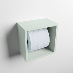MONDIAZ EASY Toiletrolhouder CUBE 160 solid surface 16x16cm kleur Greey. Geschikt voor op en inbouw.