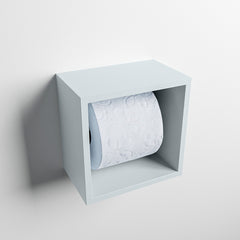 MONDIAZ EASY Toiletrolhouder CUBE 160 solid surface 16x16cm kleur Clay. Geschikt voor op en inbouw.