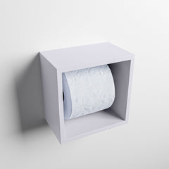 MONDIAZ EASY Toiletrolhouder CUBE 160 solid surface 16x16cm kleur Cale. Geschikt voor op en inbouw.