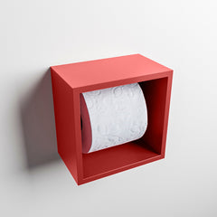 MONDIAZ EASY Toiletrolhouder CUBE 160 solid surface 16x16cm kleur Fire. Geschikt voor op en inbouw.
