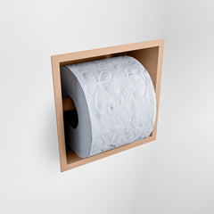 MONDIAZ EASY Toiletrolhouder CUBE 160 solid surface 16x8,6cm kleur Rosee. Geschikt voor op en inbouw.