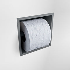 MONDIAZ EASY Toiletrolhouder CUBE 160 solid surface 16x8,6cm kleur Plata. Geschikt voor op en inbouw.