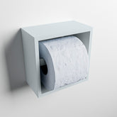 MONDIAZ EASY Toiletrolhouder CUBE 160 solid surface 16x8,6cm kleur Clay. Geschikt voor op en inbouw.