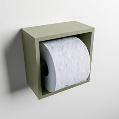 MONDIAZ EASY Toiletrolhouder CUBE 160 solid surface 16x8,6cm kleur Army. Geschikt voor op en inbouw.