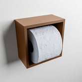 MONDIAZ EASY Toiletrolhouder CUBE 160 solid surface 16x8,6cm kleur Rust. Geschikt voor op en inbouw.