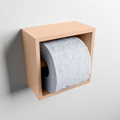 MONDIAZ EASY Toiletrolhouder CUBE 160 solid surface 16x8,6cm kleur Rosee. Geschikt voor op en inbouw.