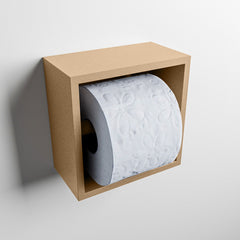 MONDIAZ EASY Toiletrolhouder CUBE 160 solid surface 16x8,6cm kleur Oro. Geschikt voor op en inbouw.