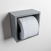 MONDIAZ EASY Toiletrolhouder CUBE 160 solid surface 16x8,6cm kleur Plata. Geschikt voor op en inbouw.