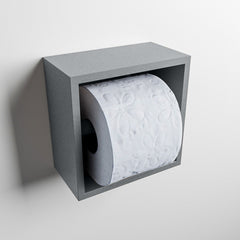 MONDIAZ EASY Toiletrolhouder CUBE 160 solid surface 16x8,6cm kleur Plata. Geschikt voor op en inbouw.